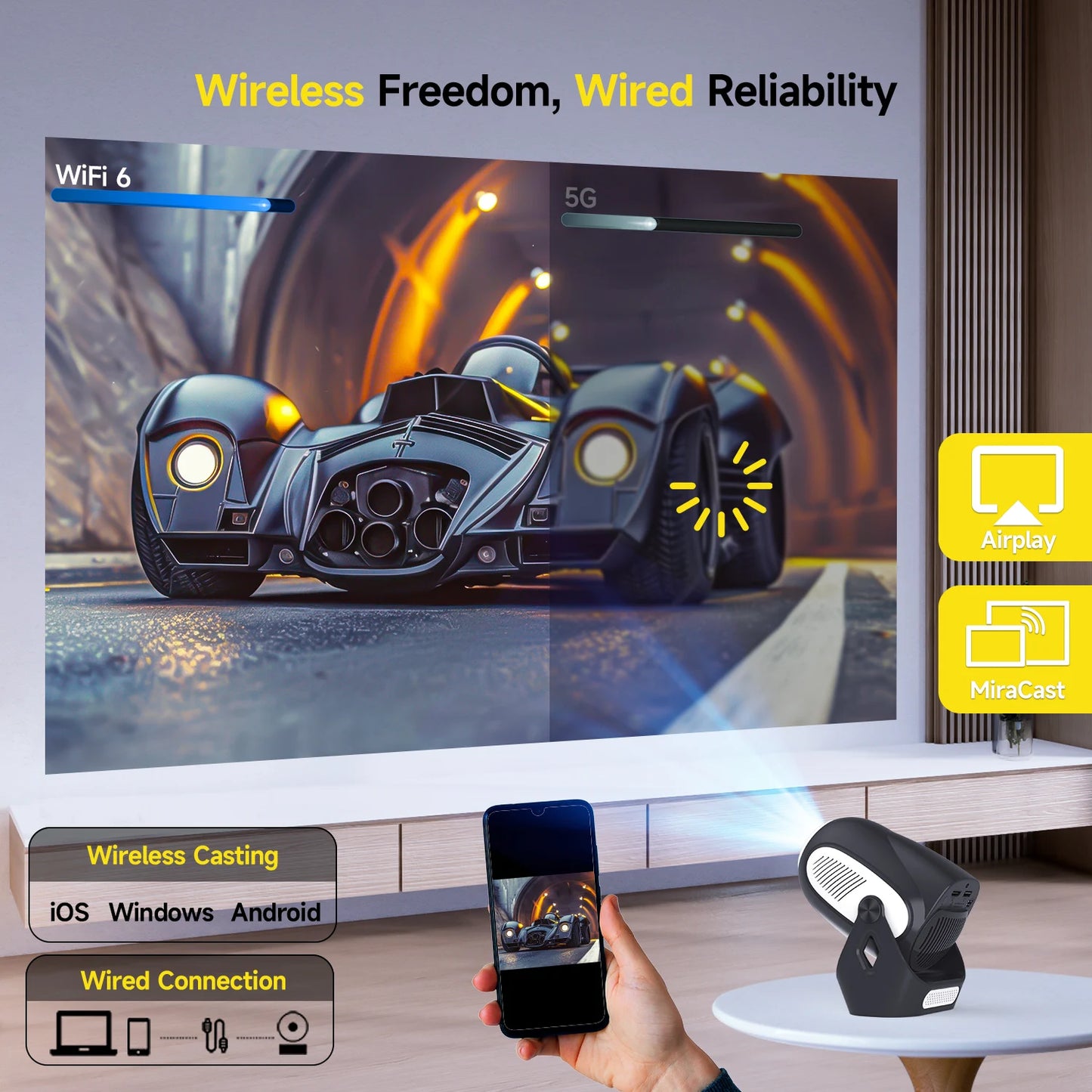 Mini HD Projektor (4K Unterstützung)